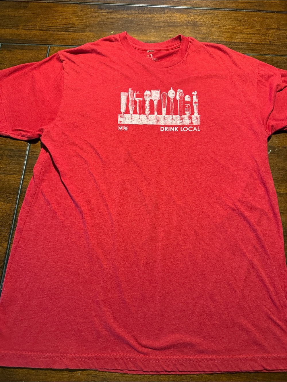 Next Level Apparel Red Short Sleeve Tee with White Tap Handle Graphic